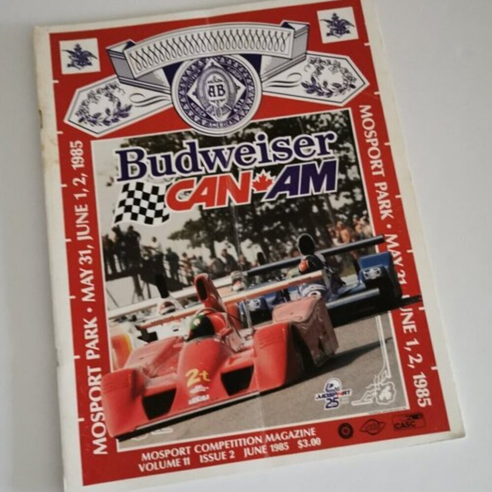 1985 Canadian Mosport Souvenir Competition Magazine Budweiser Can-Am Racing